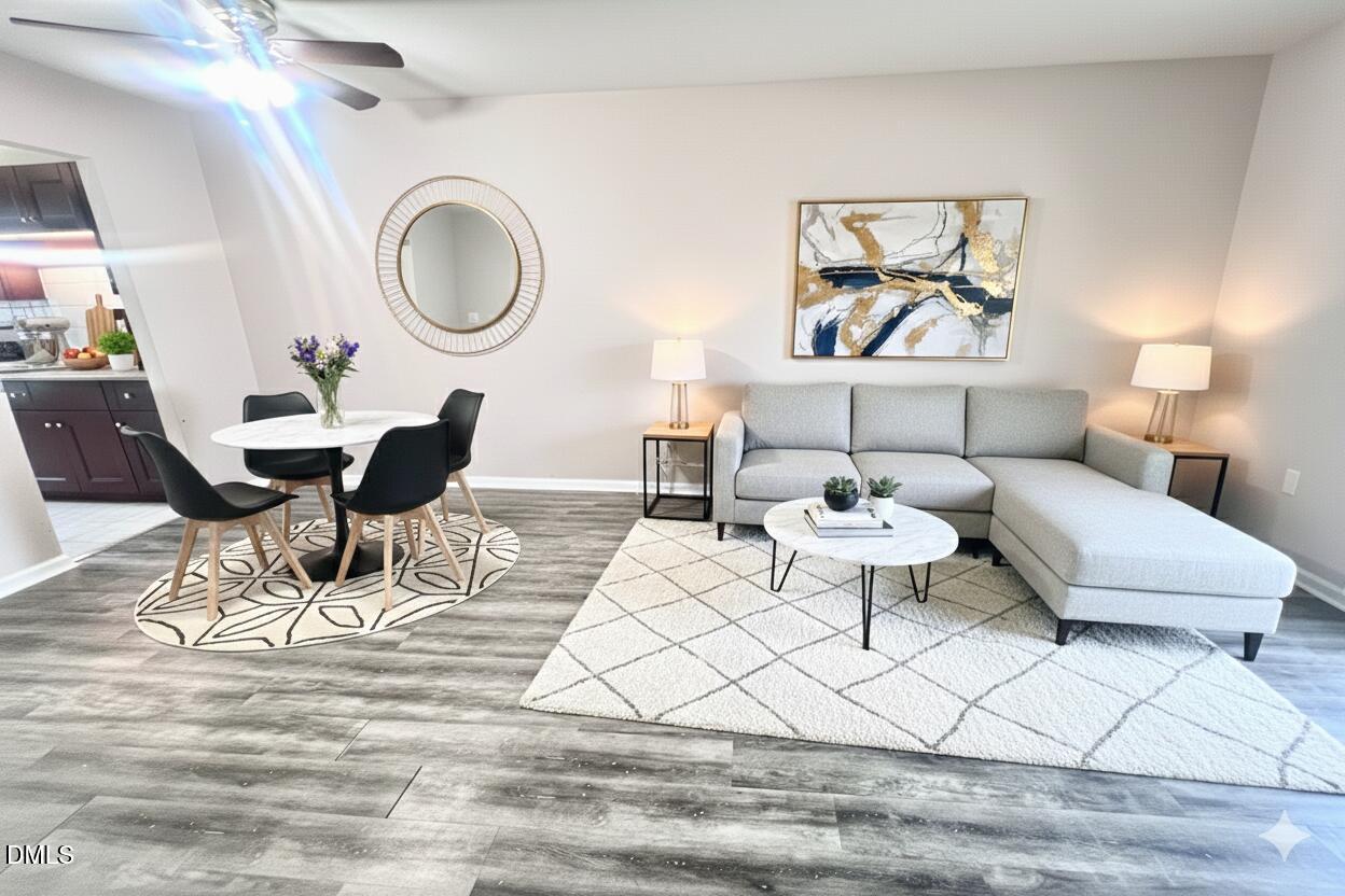 300 Ashley Forest Road Chapel Hill, NC 27514 - Photo 11 of 32 Dinning and living room-Virtully Staged-