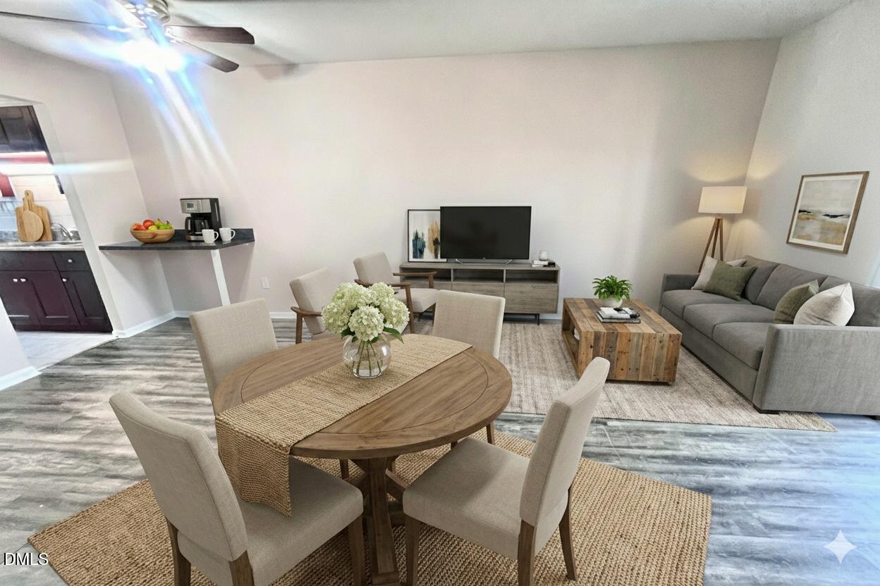 300 Ashley Forest Road Chapel Hill, NC 27514 - Photo 13 of 32 Dinning and living room-Virtully Staged-