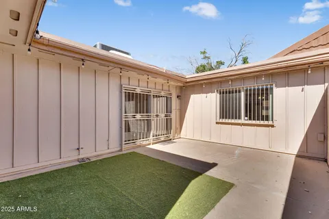 a view of porch with seating space