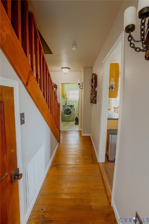 373 Chinquapin Road Prospect, VA 23960 - Photo 3 of 17 a view of a hallway with wooden floor and staircase