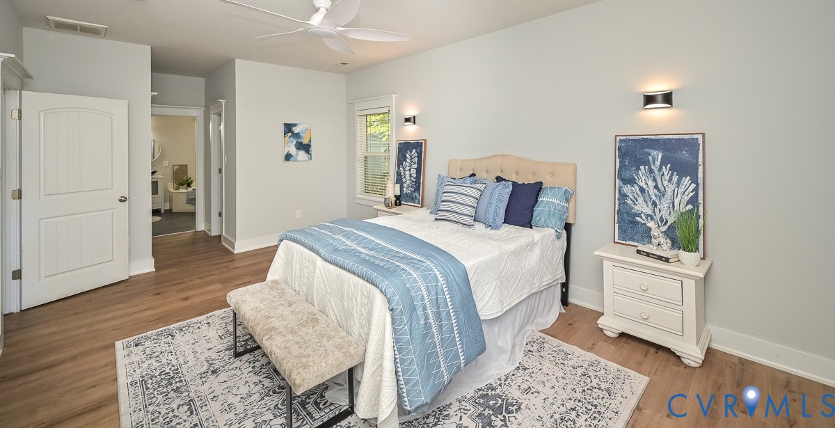 337 Shelton Place Aylett, VA 23009 - Photo 33 of 40 Primary Bedroom with ceiling fan and LVP floors