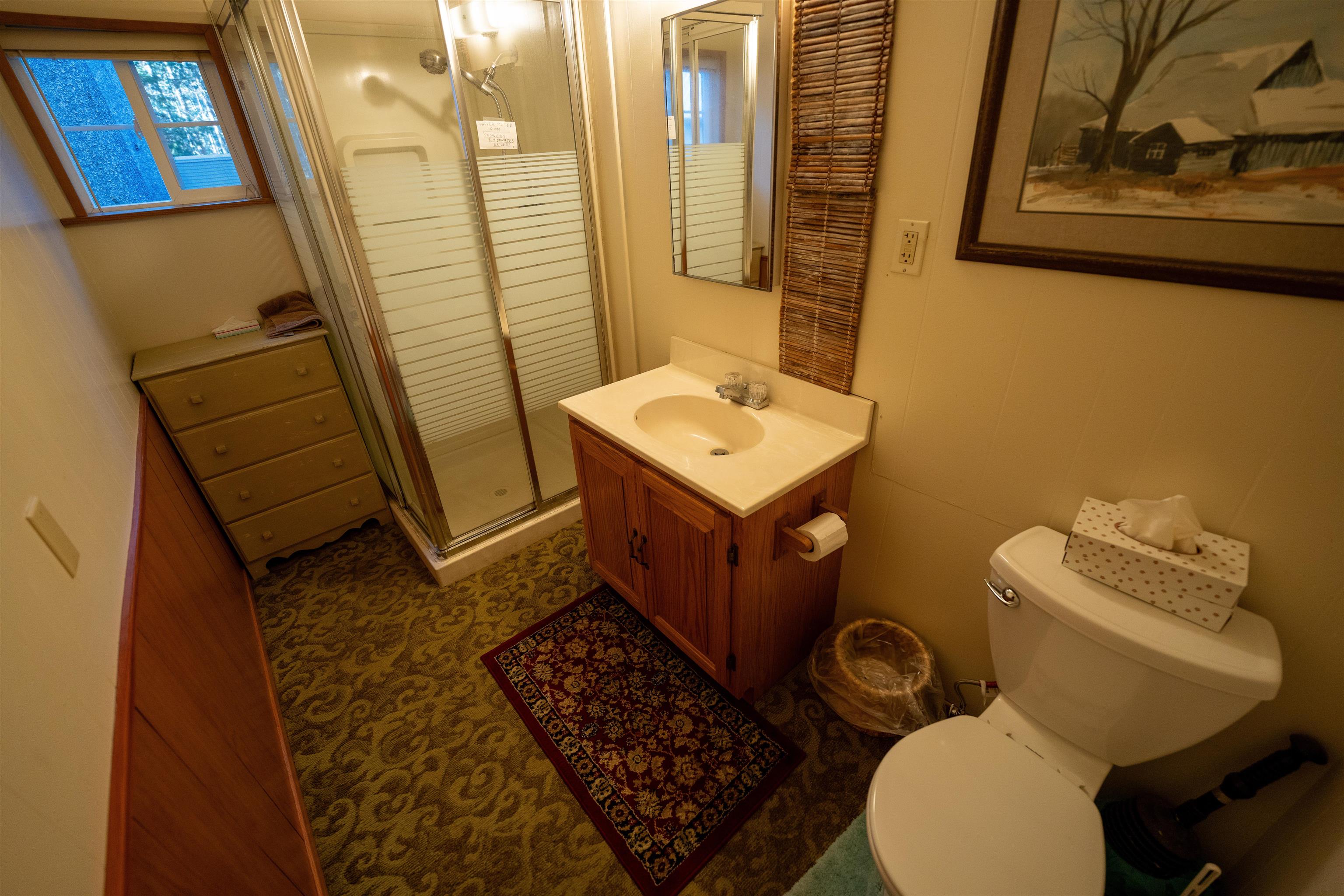 15790 Willow Street Truckee, CA 96161 - Photo 9 of 21 a bathroom with a sink toilet and shower