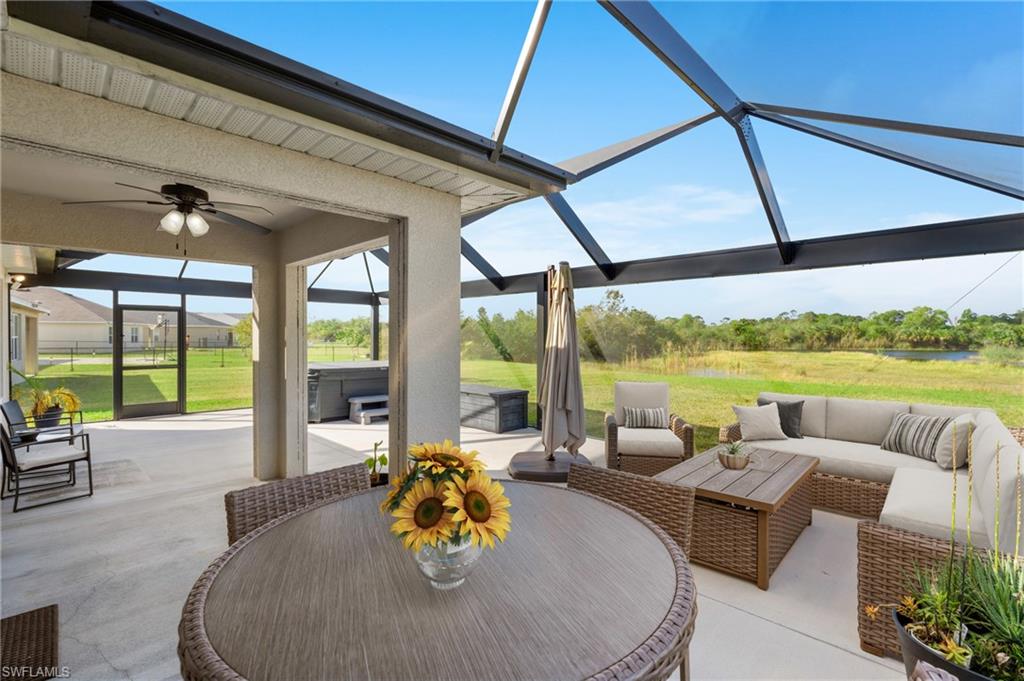 a view of a patio with a patio