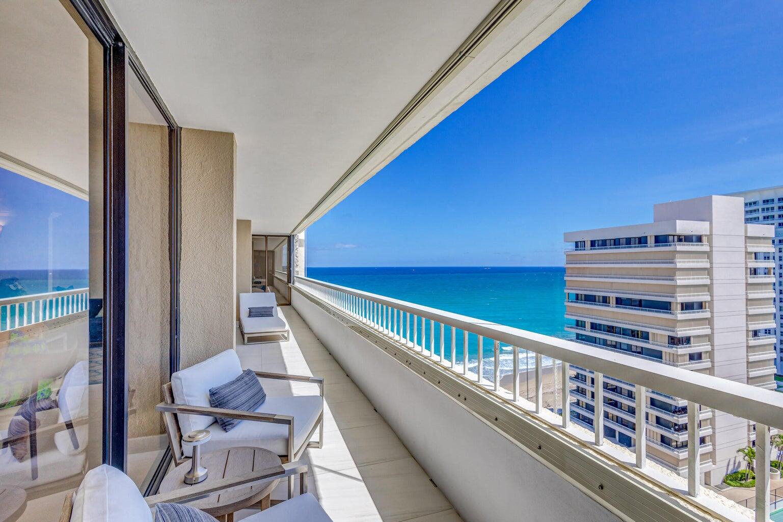 5280 North Ocean Drive, Unit 12F Singer Island, FL 33404 - Photo 53 of 66 a view of balcony with wooden floor and seating space