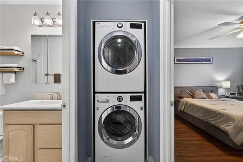 a room with a washer and dryer