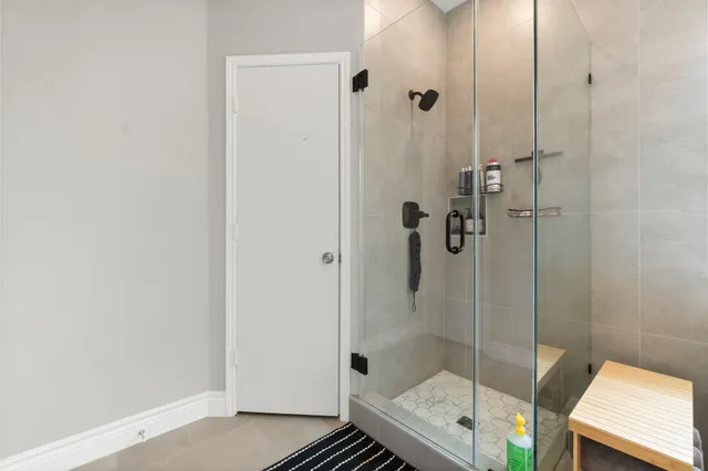 a bathroom with a shower