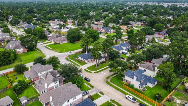 an aerial view of a city