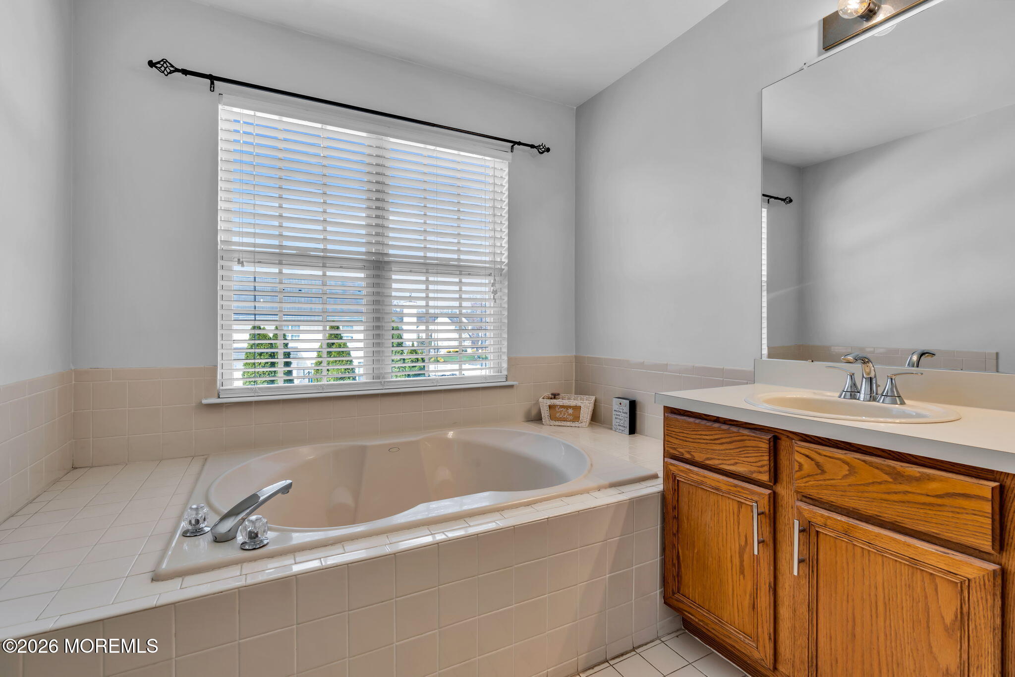 12 Lancaster Way Jackson, NJ 08527 - Photo 39 of 54 a bathroom with a tub sink and mirror