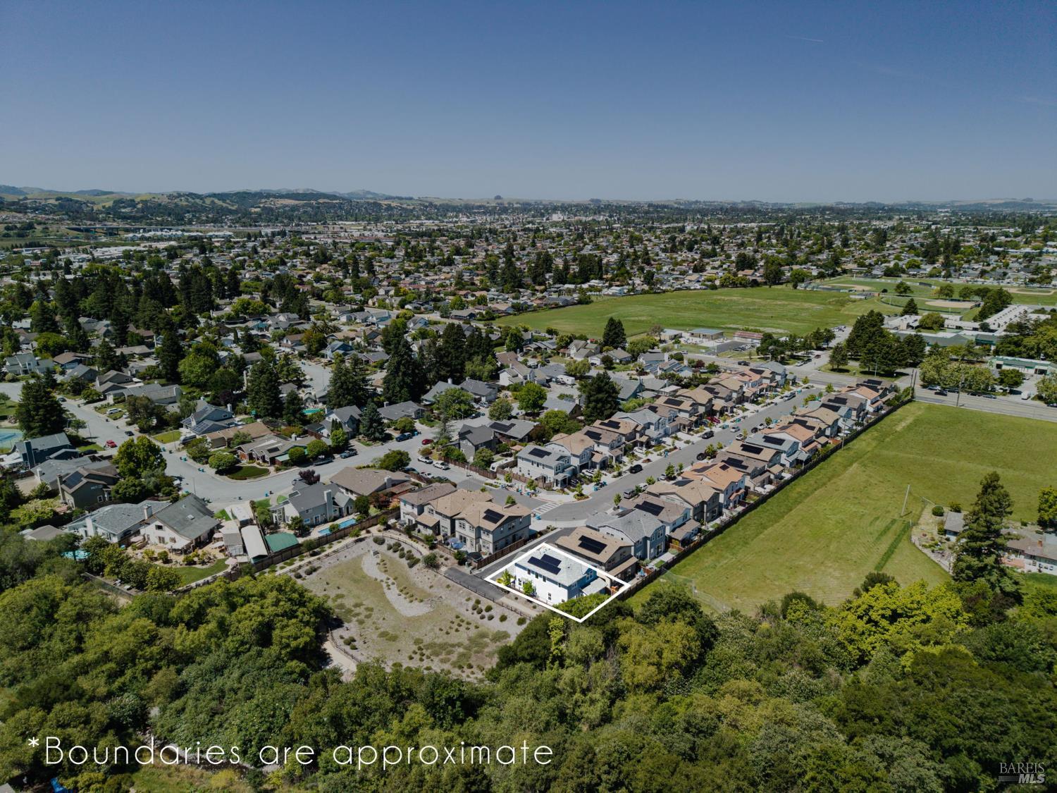 1273 Del Rancho Way Petaluma, CA 94954 - Photo 24 of 25 an aerial view of a residential houses with outdoor space and trees