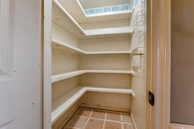 a storage room with empty racks