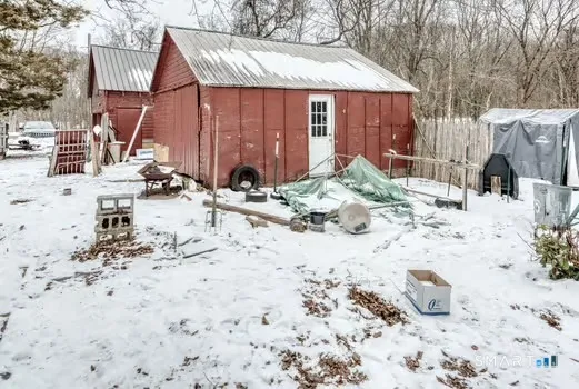 a view of backyard of house