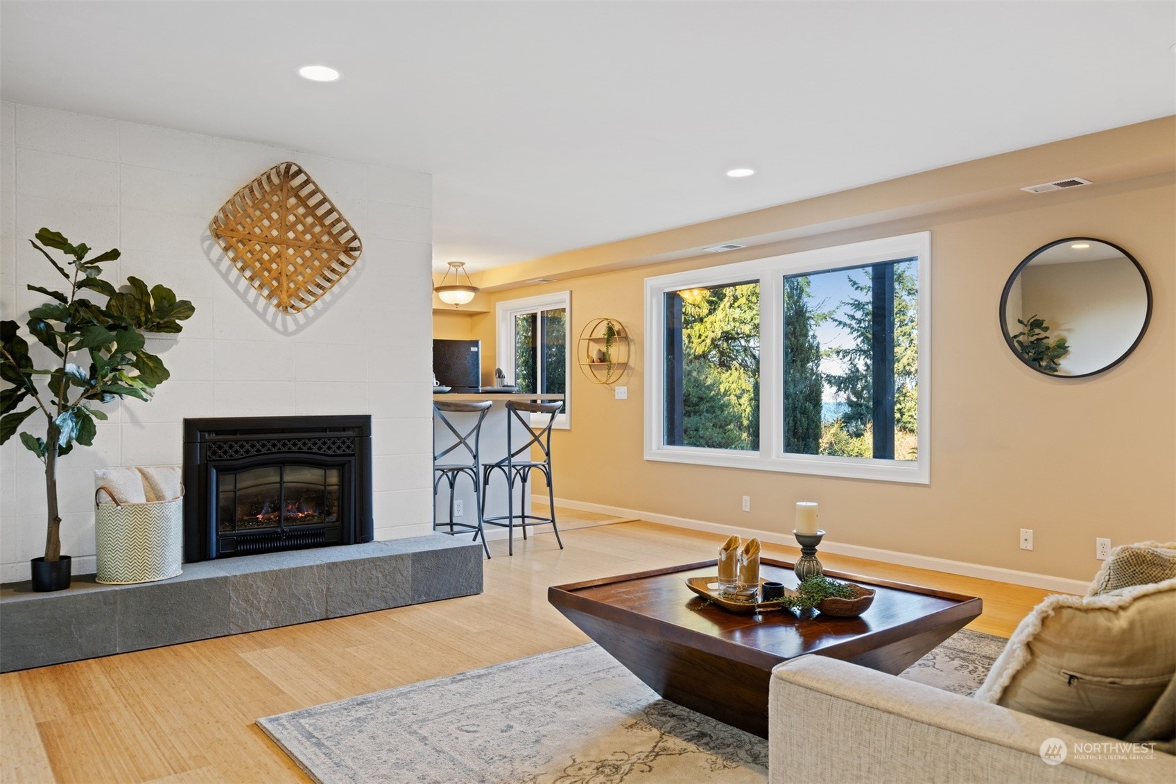 131 Hawthorn Road Bellingham, WA 98225 - Photo 29 of 40 a living room with furniture and a fireplace