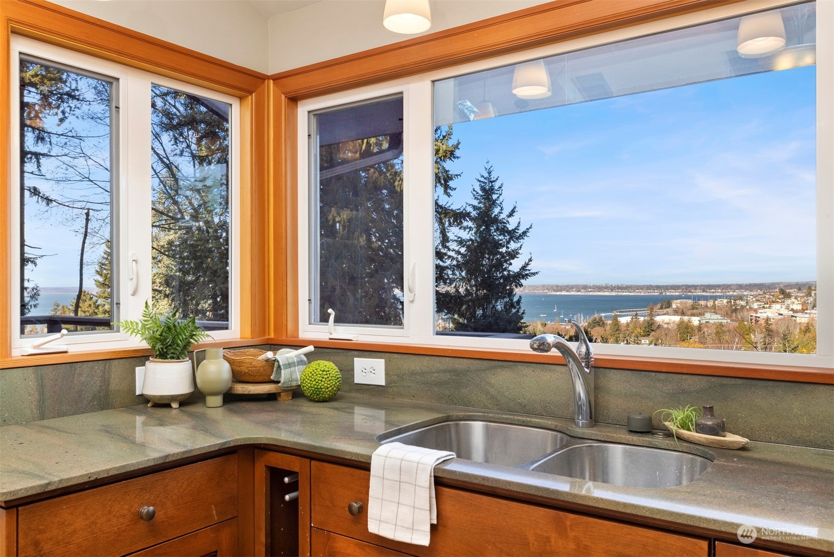 131 Hawthorn Road Bellingham, WA 98225 - Photo 10 of 40 a kitchen with a sink and a large window