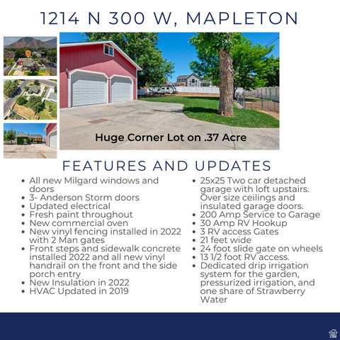 1214 North 300 West Mapleton, UT 84664 - Photo 10 of 47 Property Listing, Features and Updates section. Detailing recent modifications and property attributes