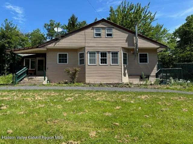 an aerial view of a house