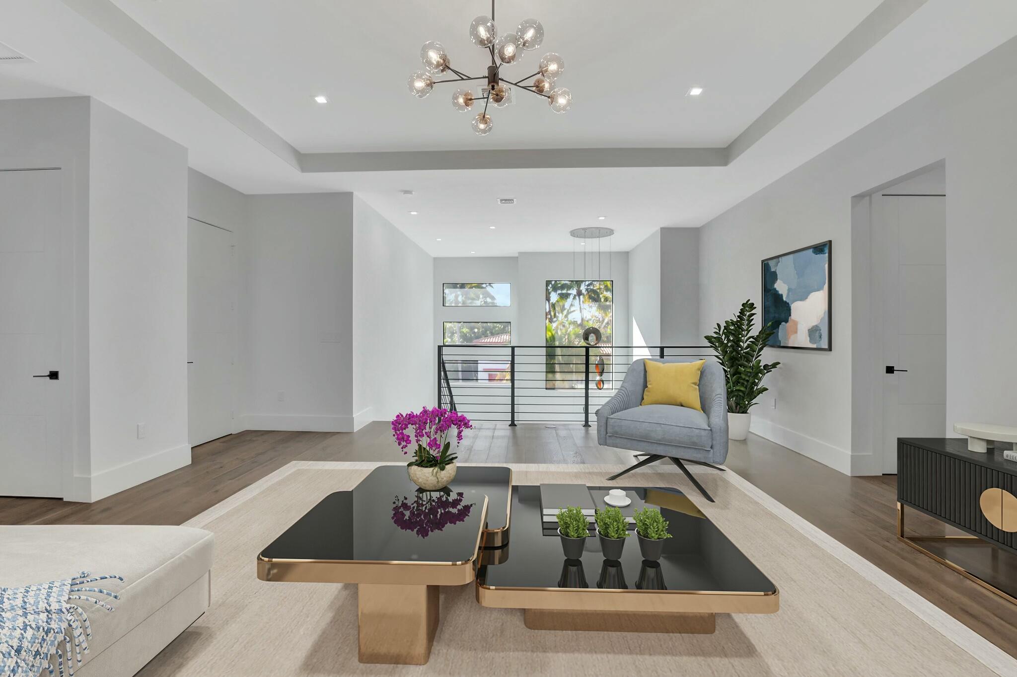 1470 Northeast 4th Avenue Boca Raton, FL 33432 - Photo 16 of 86 a living room with furniture flowerpot and a chandelier