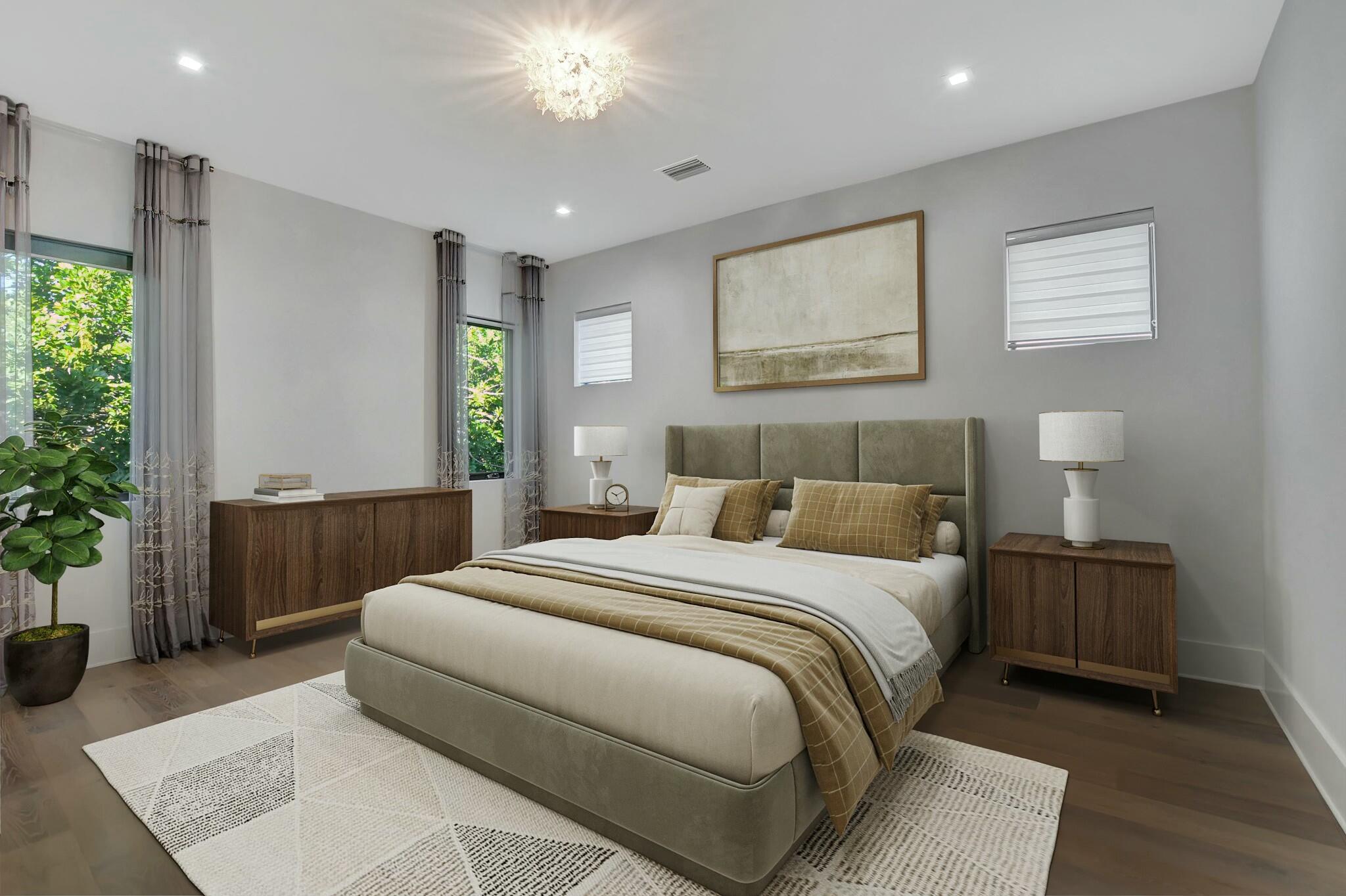 1470 Northeast 4th Avenue Boca Raton, FL 33432 - Photo 19 of 86 a bedroom with a bed and a potted plant