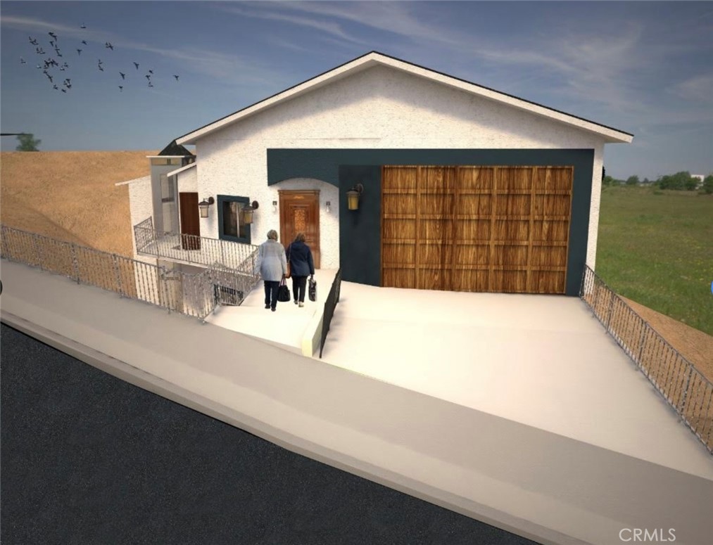 a view of kitchen with kitchen island and sink