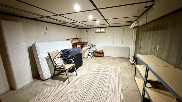 a view of a storage and utility room