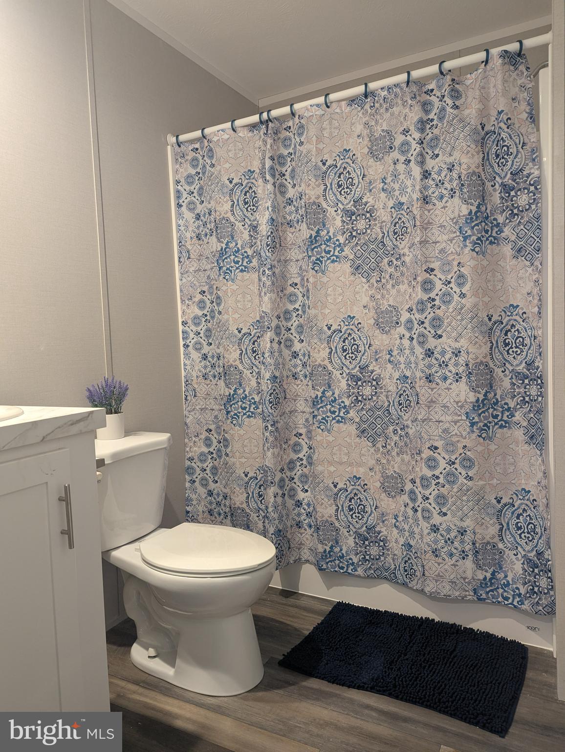 462 Mirabile Lane Baltimore, MD 21224 - Photo 4 of 12 a bathroom with a toilet and a shower curtain