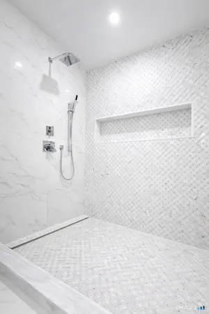 a bathroom with a shower