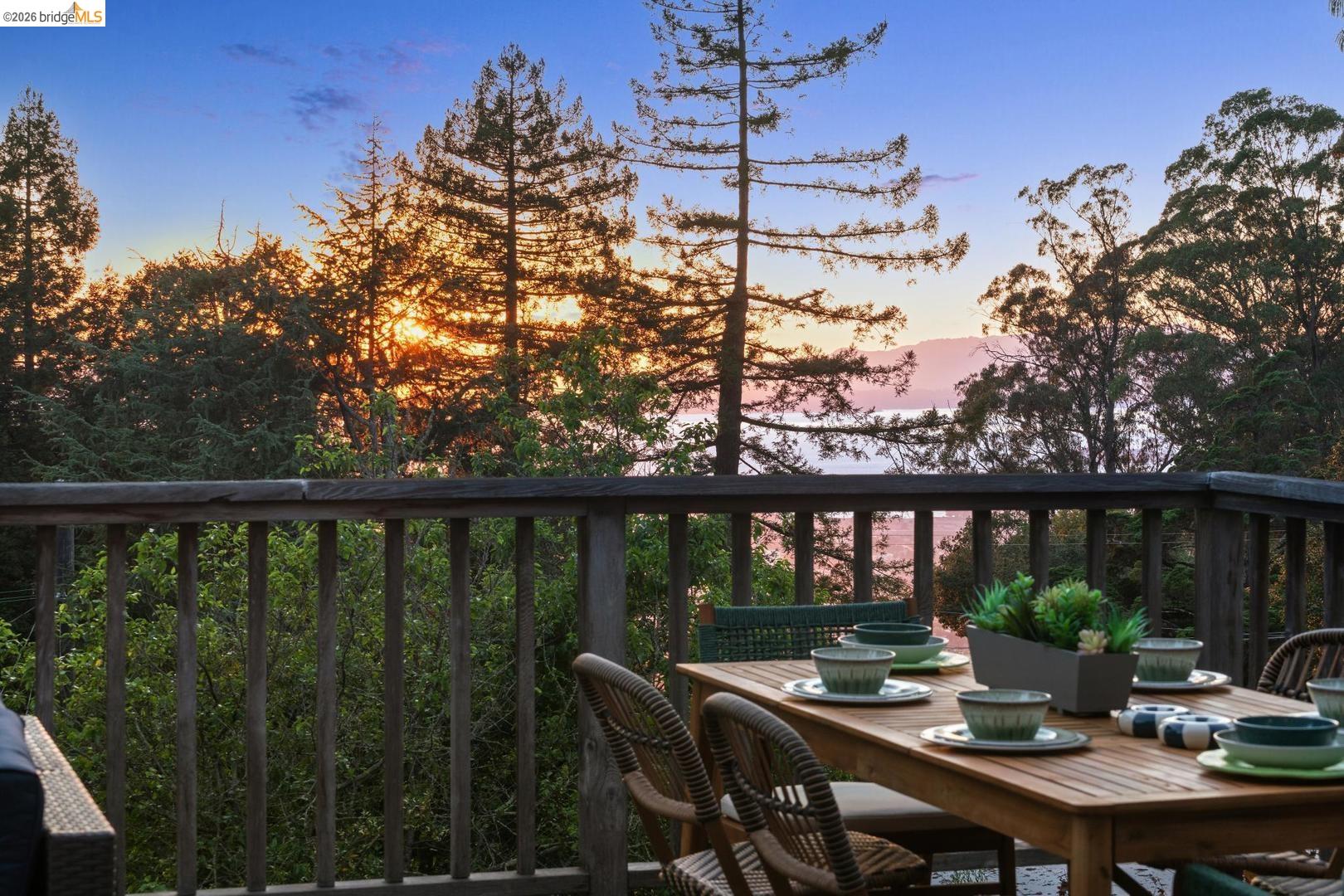 155 Avenida Drive Berkeley, CA 94708 - Photo 69 of 86 Deck with wood railing and distant mountain scenery