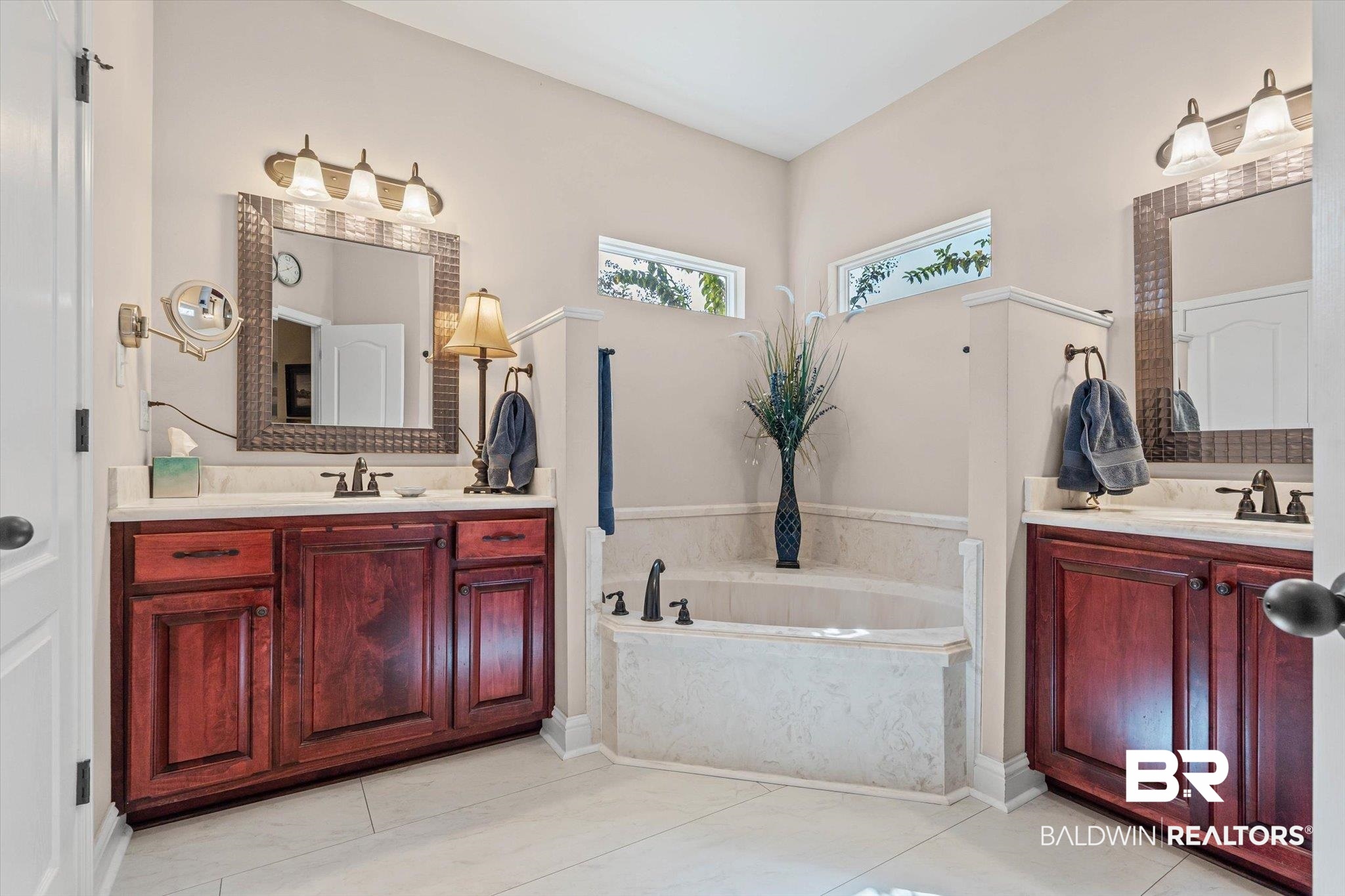 6175 South Grand Bay Wilmer Road Grand Bay, AL 36541 - Photo 13 of 42 Full bath featuring two vanities, a bath, and light tile patterned flooring