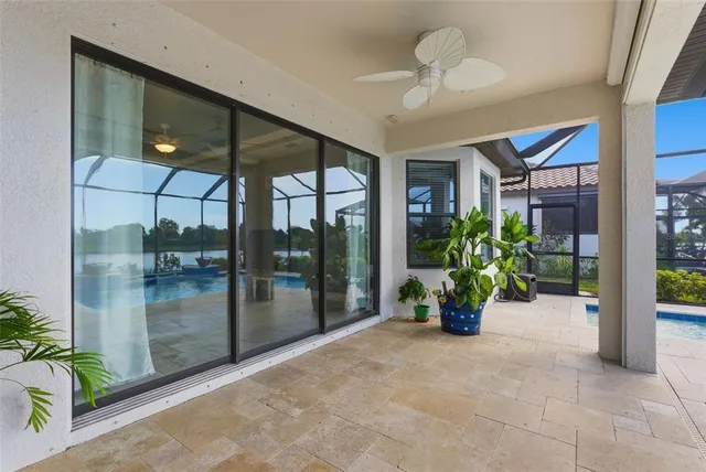 a view of interior space with porch and outdoor seating