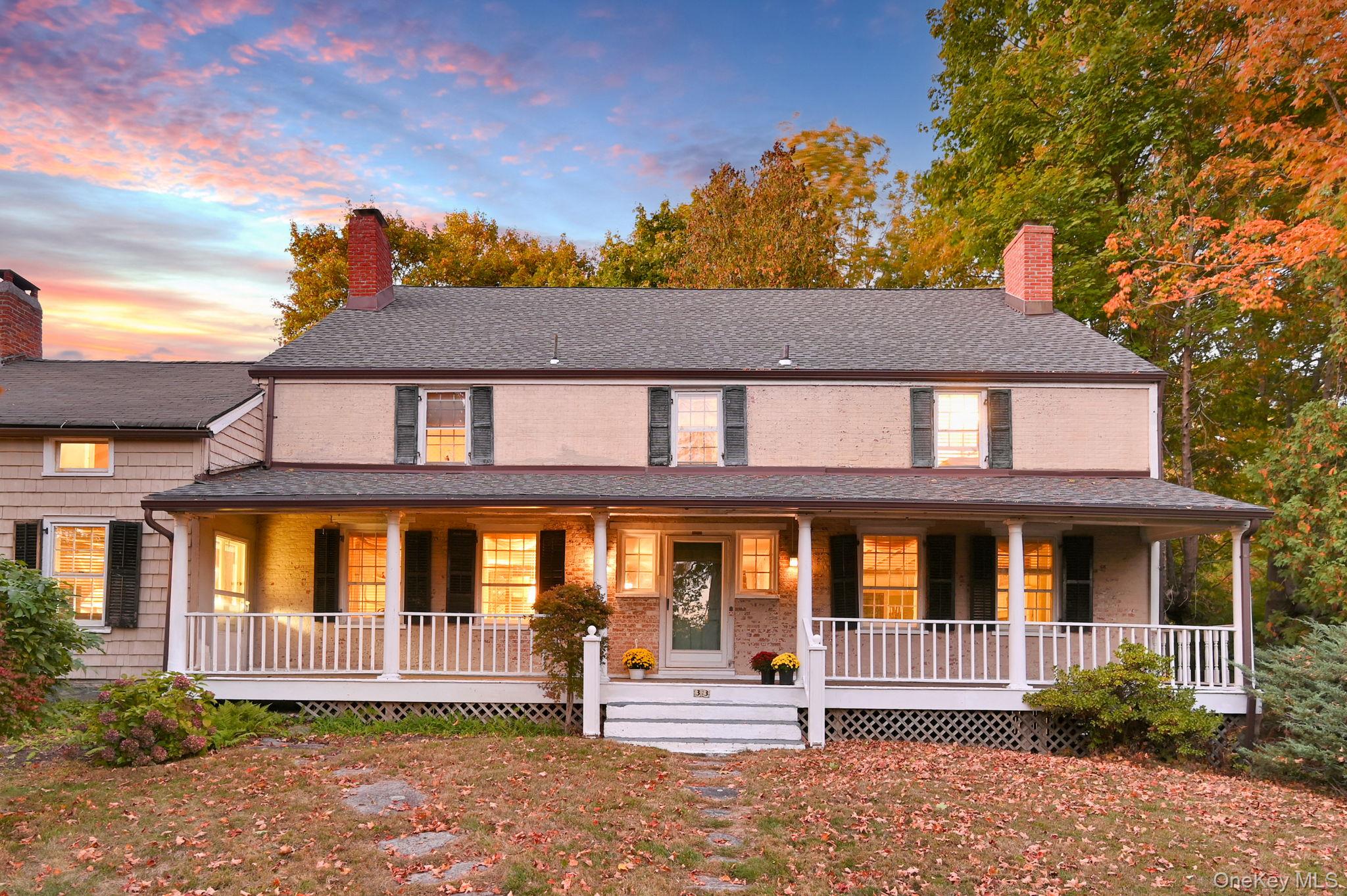 33 Ryder Road Ossining, NY 10562 - Photo 39 of 48 Farmhouse featuring a chimney, covered porch, and roof with shingles