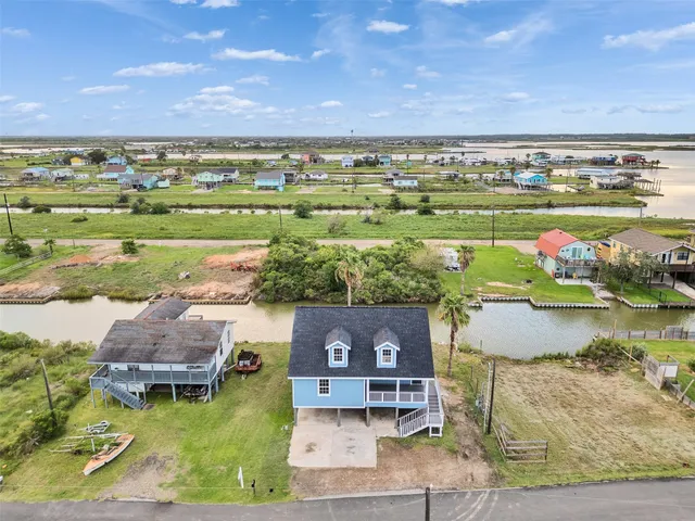 a view of a lake with a city