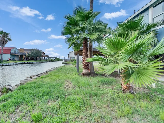 a view of a garden with a lake