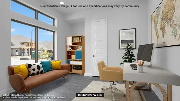 a living room with furniture wooden floor and a large window