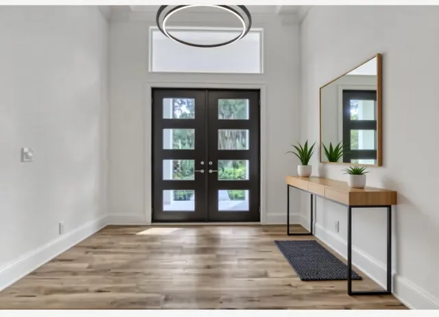 a view of a livingroom with a flat screen tv