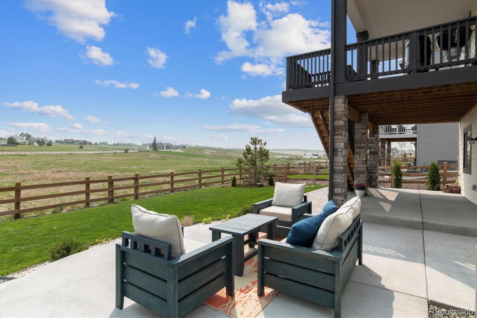 1142 Williams Loop Elizabeth, CO 80107 - Photo 31 of 38 a view of a couches in the patio next to a yard