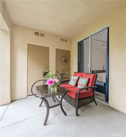 a front view of a room with flowers