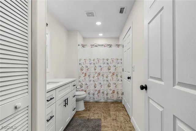 a bathroom with shower