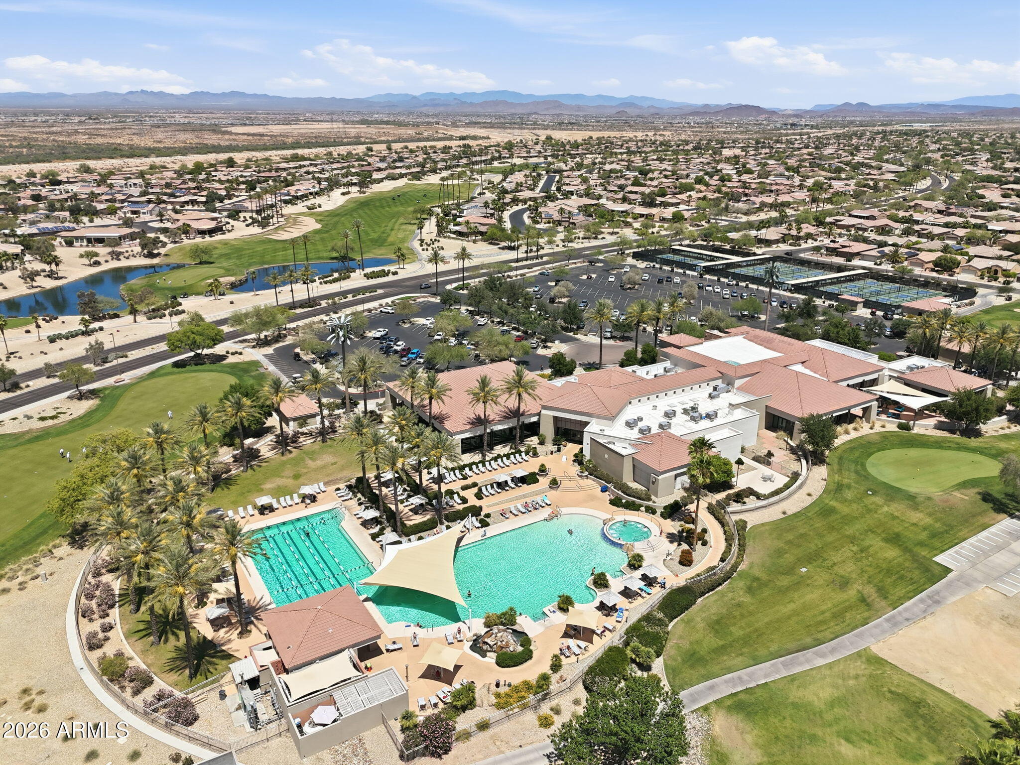 19113 North Hunters Run Surprise, AZ 85387 - Photo 34 of 45 an aerial view of residential houses with outdoor space