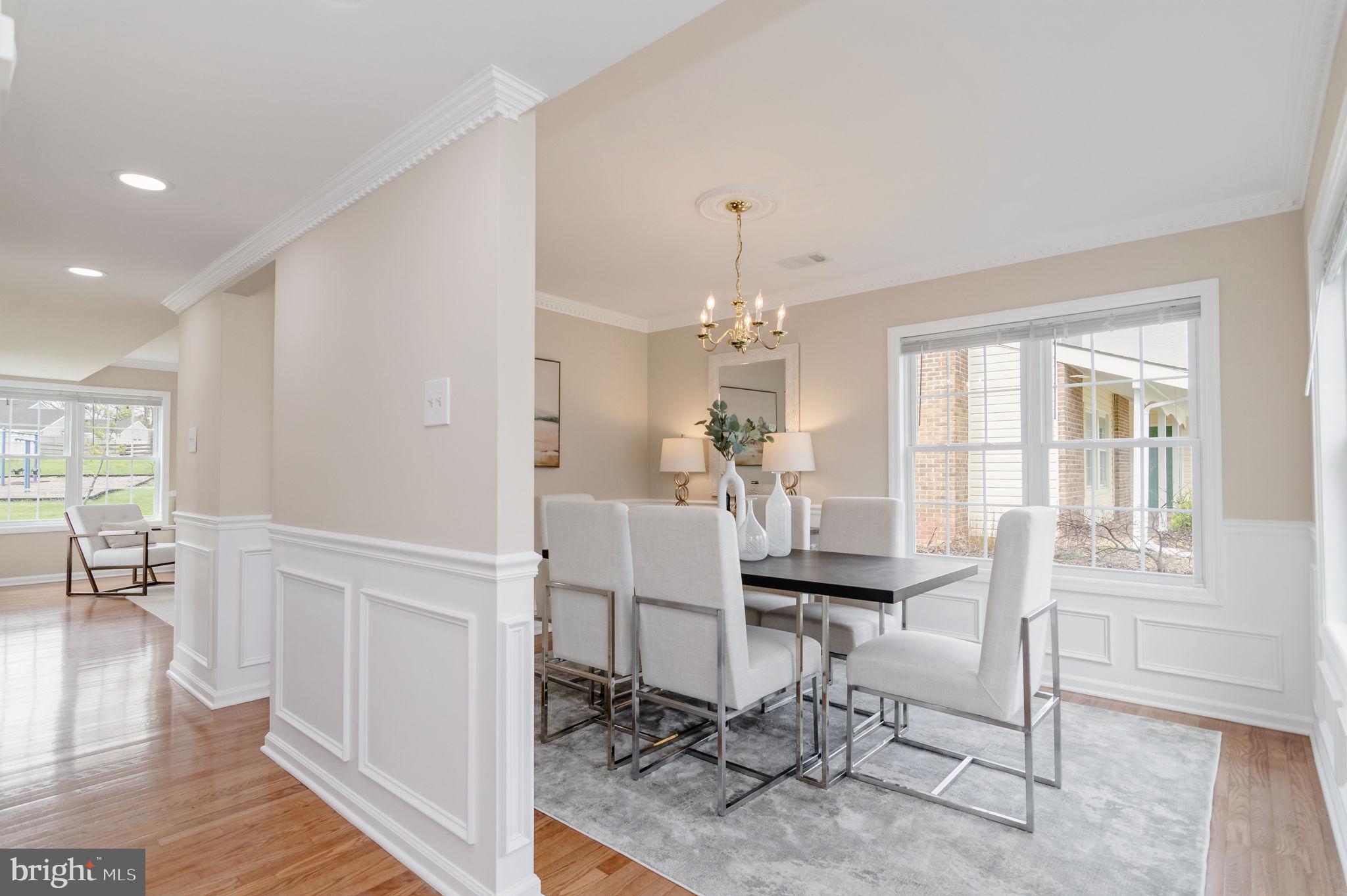 123 South Fox Road Sterling, VA 20164 - Photo 13 of 31 Formal Dining Room exquisite Custom Moldings