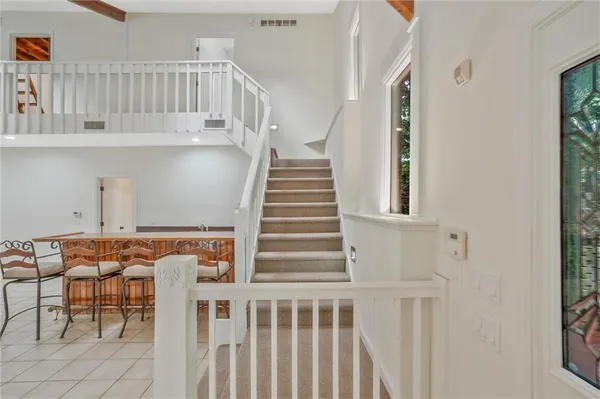a view of a hallway with closet