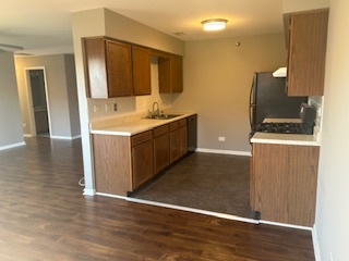 717 East Whispering Oaks Drive, Unit 2RR Palatine, IL 60074 - Photo 4 of 11 a kitchen with stainless steel appliances granite countertop a sink a stove a refrigerator and wooden floor