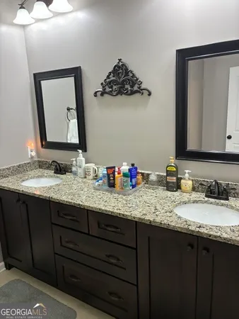 a bathroom with a tub