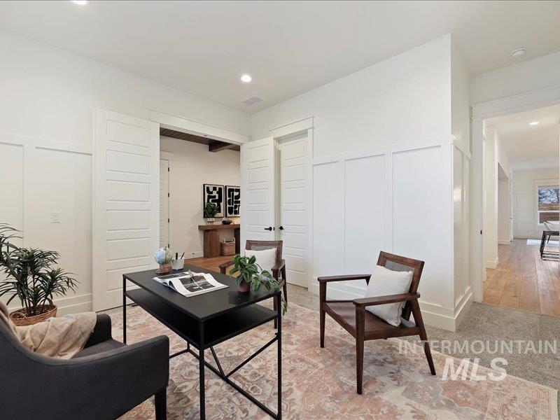 3882 West Haverhill Street Eagle, ID 83616 - Photo 7 of 38 Office area with recessed lighting and a decorative wall