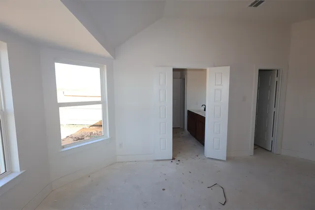 an empty room with a window