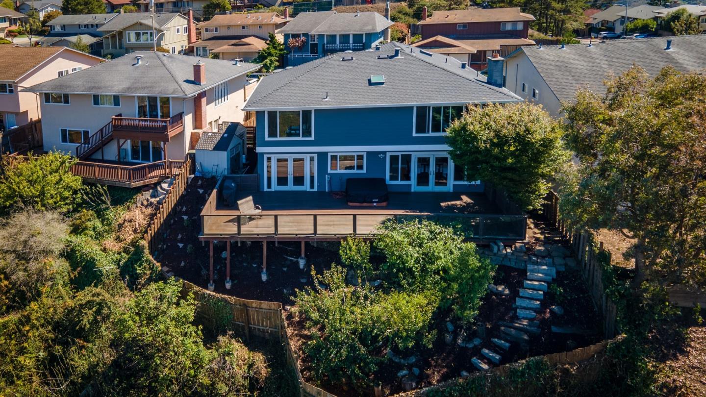 63 Kathleen Court Pacifica, CA 94044 - Photo 39 of 41 an aerial view of a house with balcony and garden