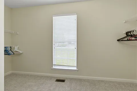 a view of a small space with a window