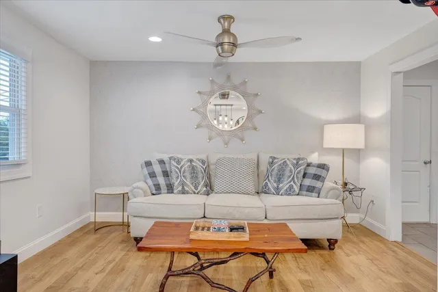 a living room with furniture