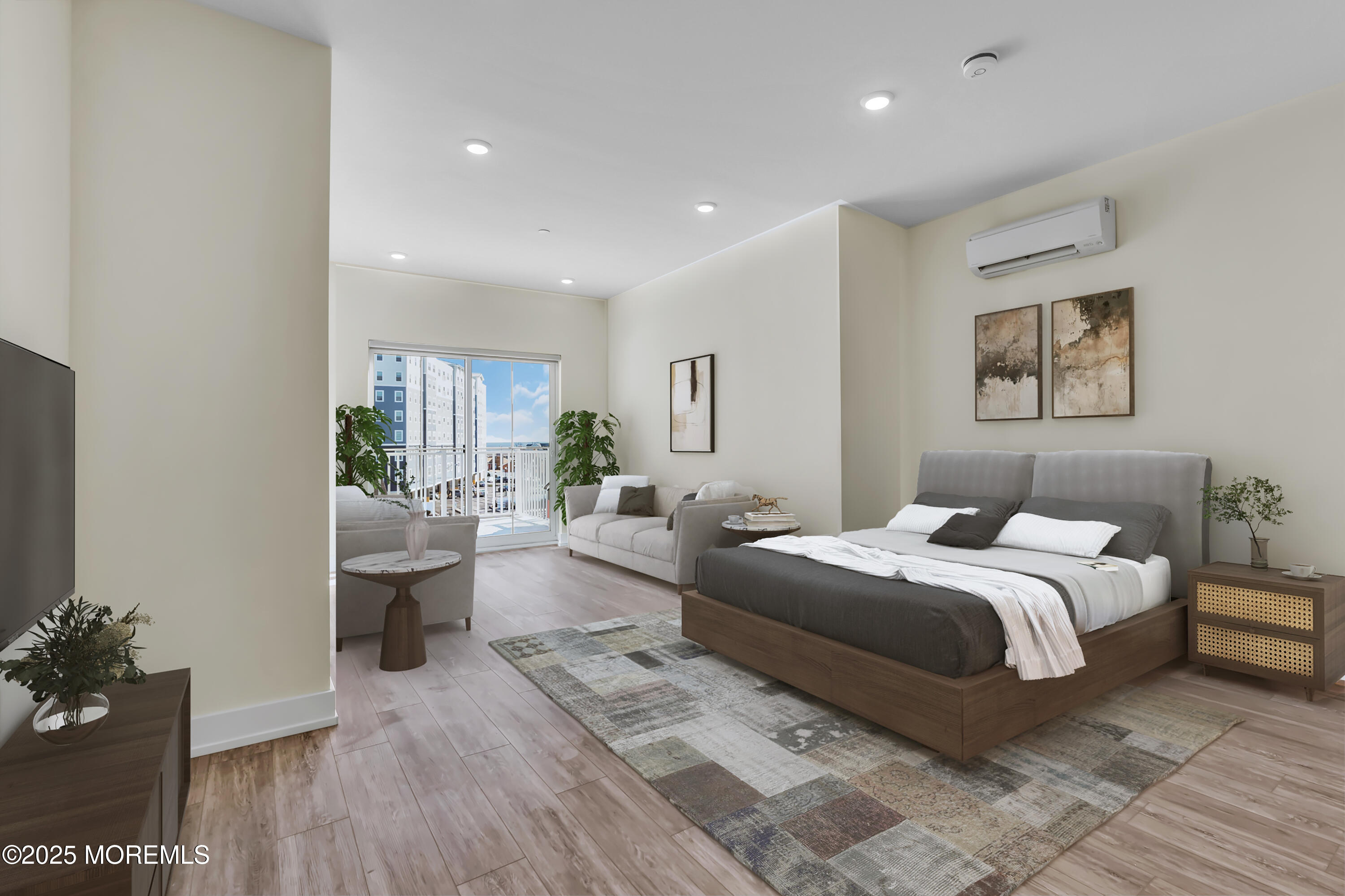 19 Carr Avenue, Unit 414 Keansburg, NJ 07734 - Photo 54 of 83 a spacious bedroom with a bed and a large mirror