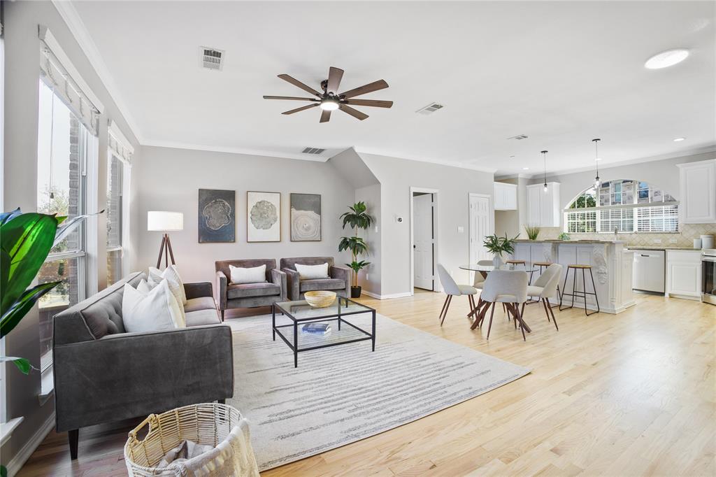 2700 Club Ridge Drive, Unit 2 Lewisville, TX 75067 - Photo 6 of 25 a living room with furniture and a wooden floor