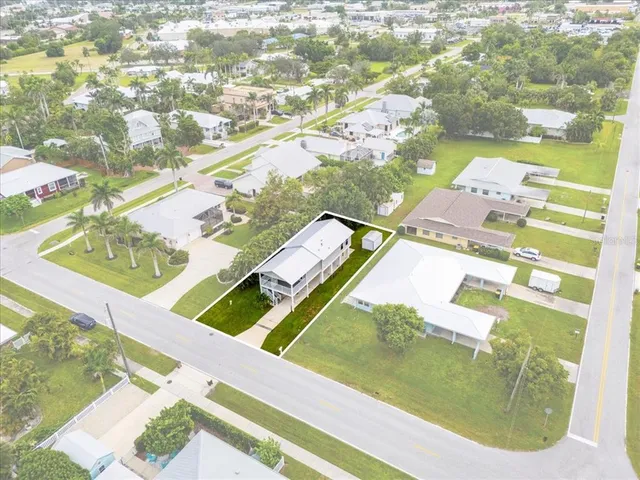 a view of a pool with a yard