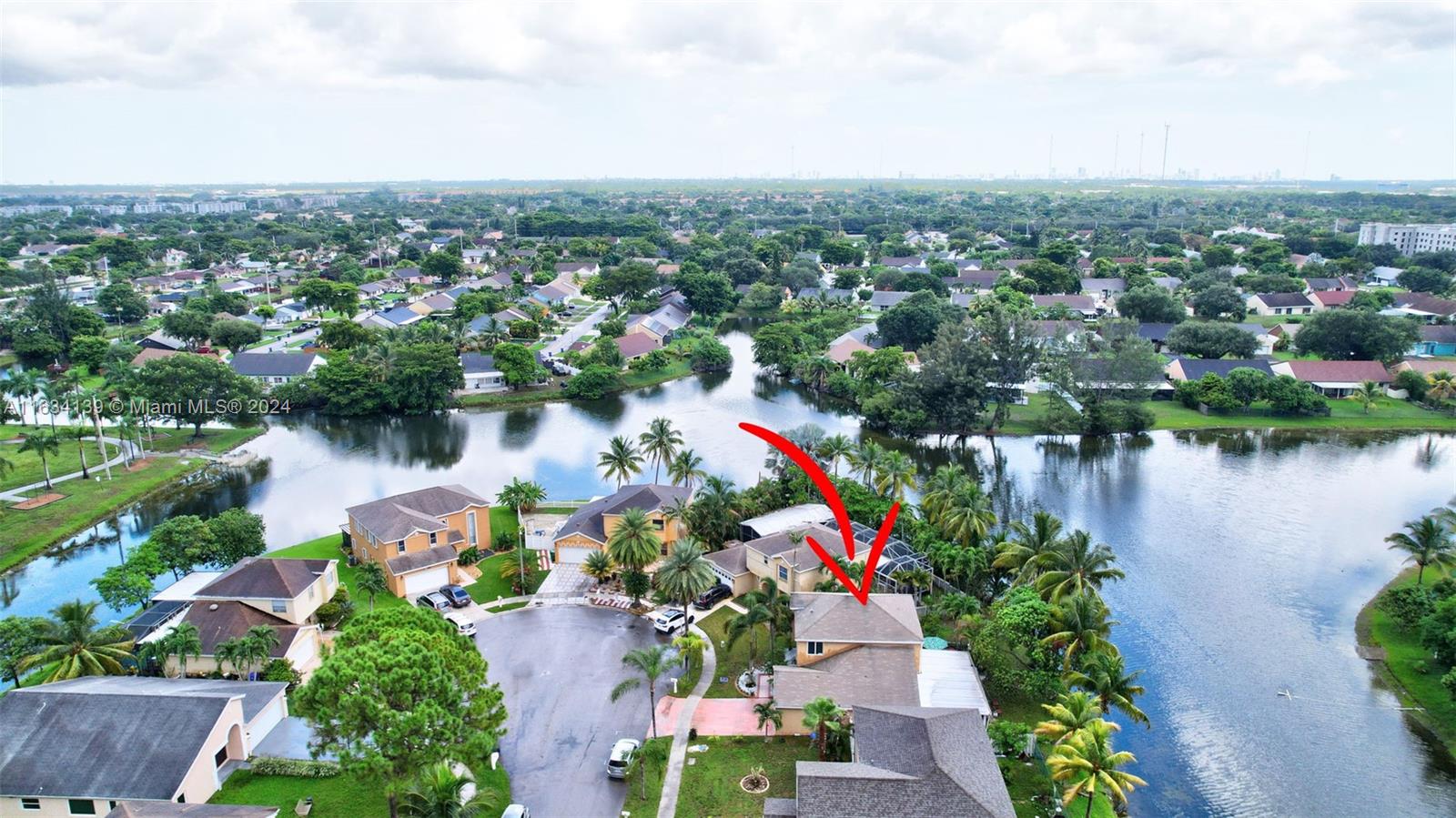 2860 Huron Way Miramar, FL 33025 - Photo 55 of 57 an aerial view of lake residential house with outdoor space and lake view in back